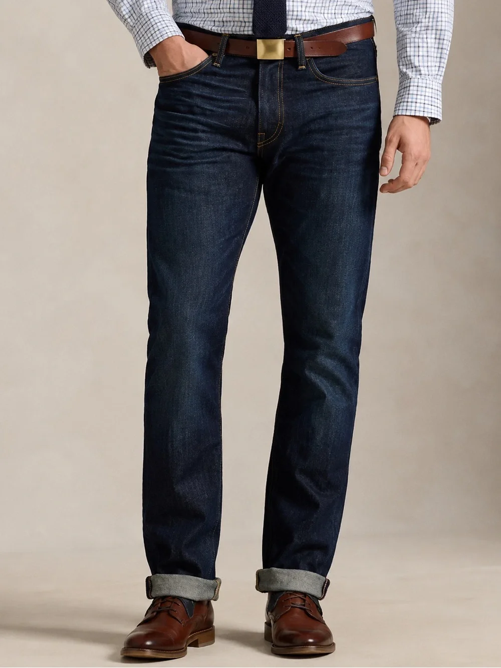Polo Ralph Lauren The Varick Slim Straight Jeans In Dark Blue Size 40x36